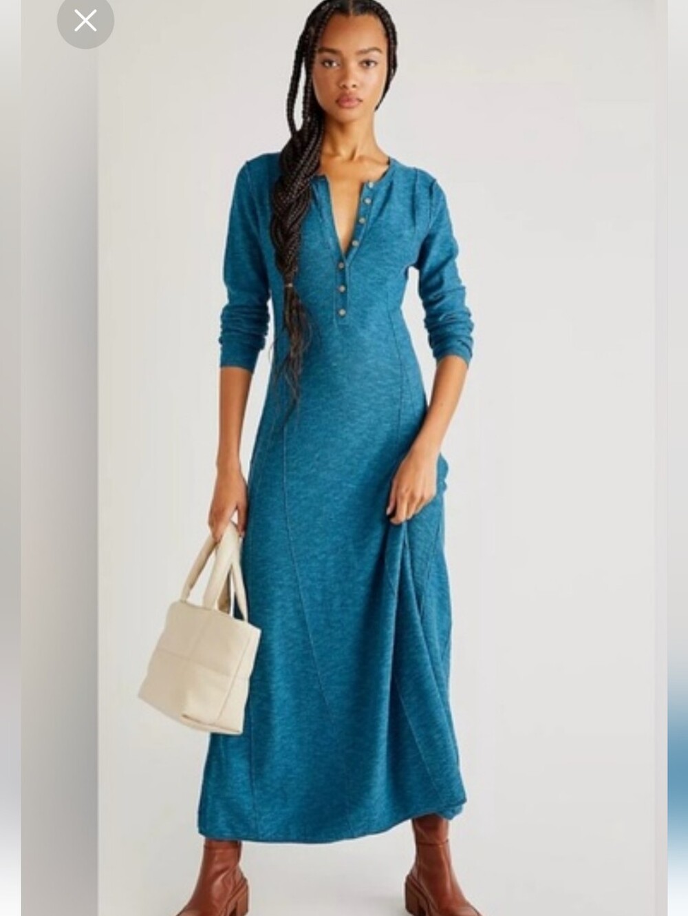 Free People Beach El Topo Sweater Maxi Dress Xsmall Blue